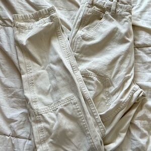 Brandy Melville Cream Straight-Leg Utility Pants